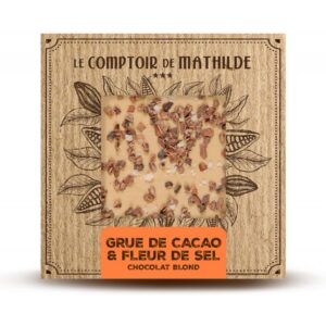 Tablette de chocolat blond "Grué de cacao & fleur de sel" Le Comptoir de Mathilde